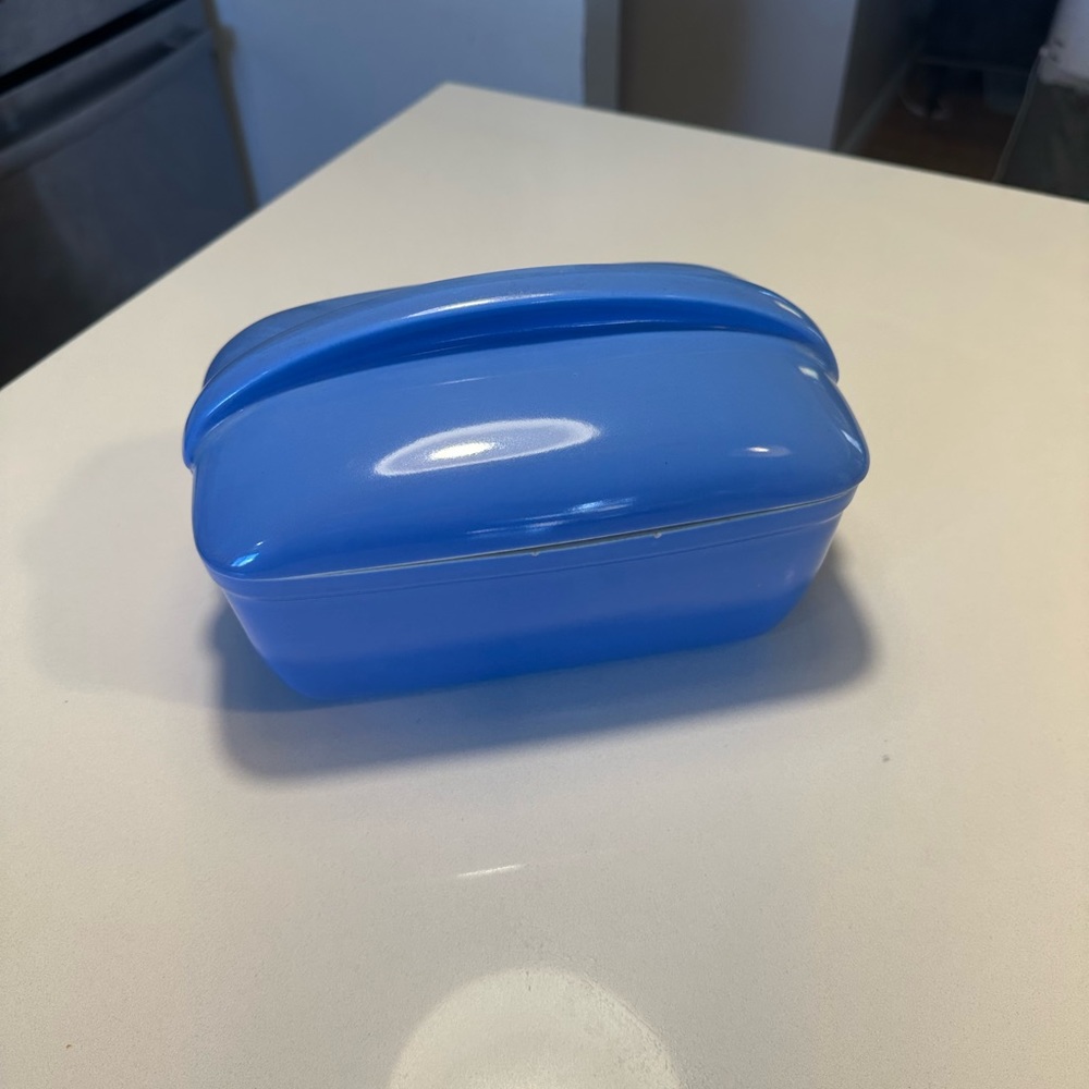 Hall Pottery Mid Century Style Refrigerator Dish, 8.5" Long Blue - Picture 3 of 9